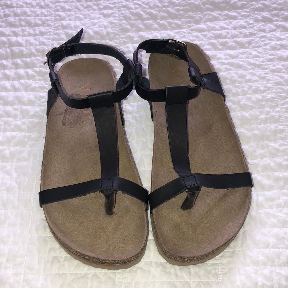 Black strap sandals by XOXO